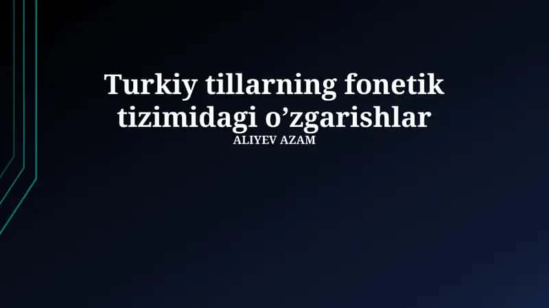 Turk tillaridagi fonetik hodisalar