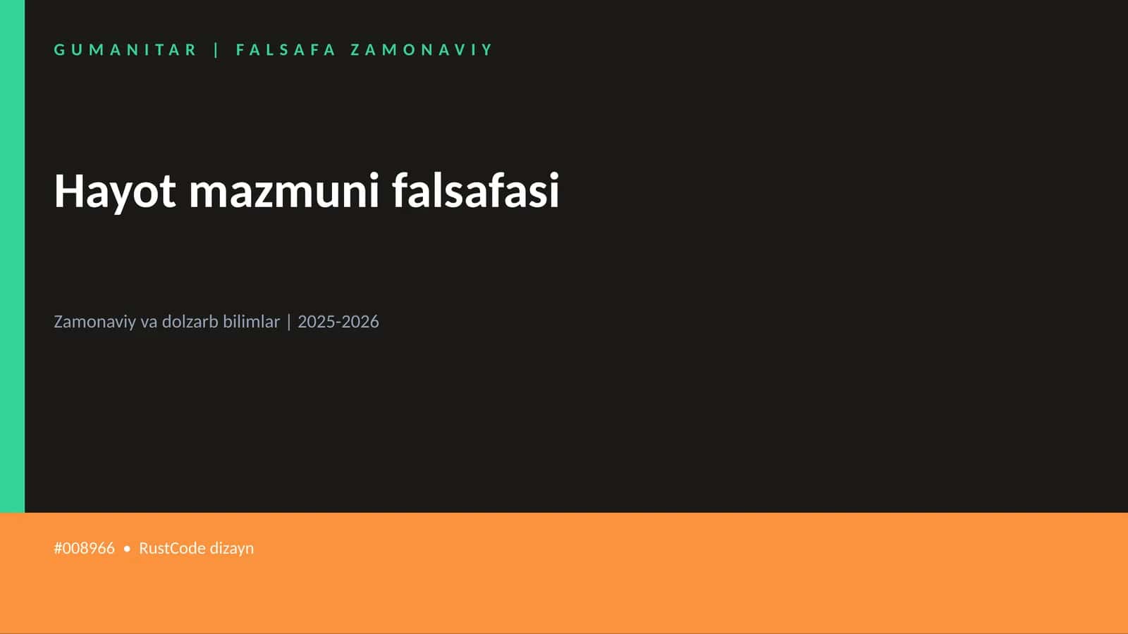 Hayot mazmuni falsafasi
