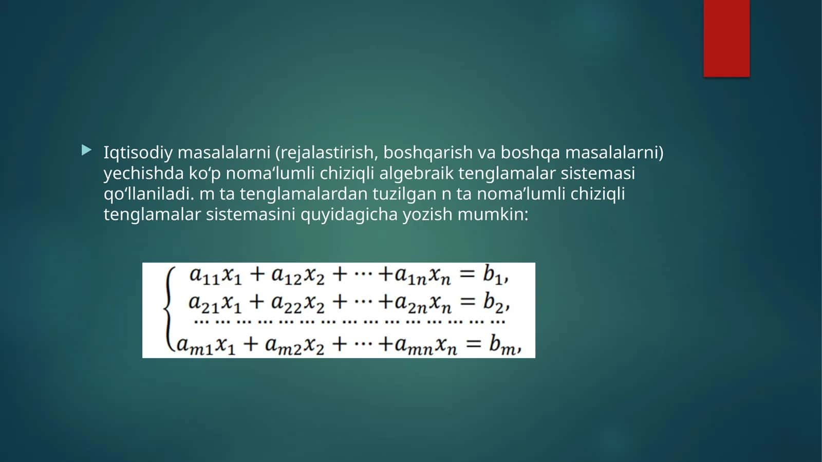 Algebraik tenglamalar sistemasini yechish