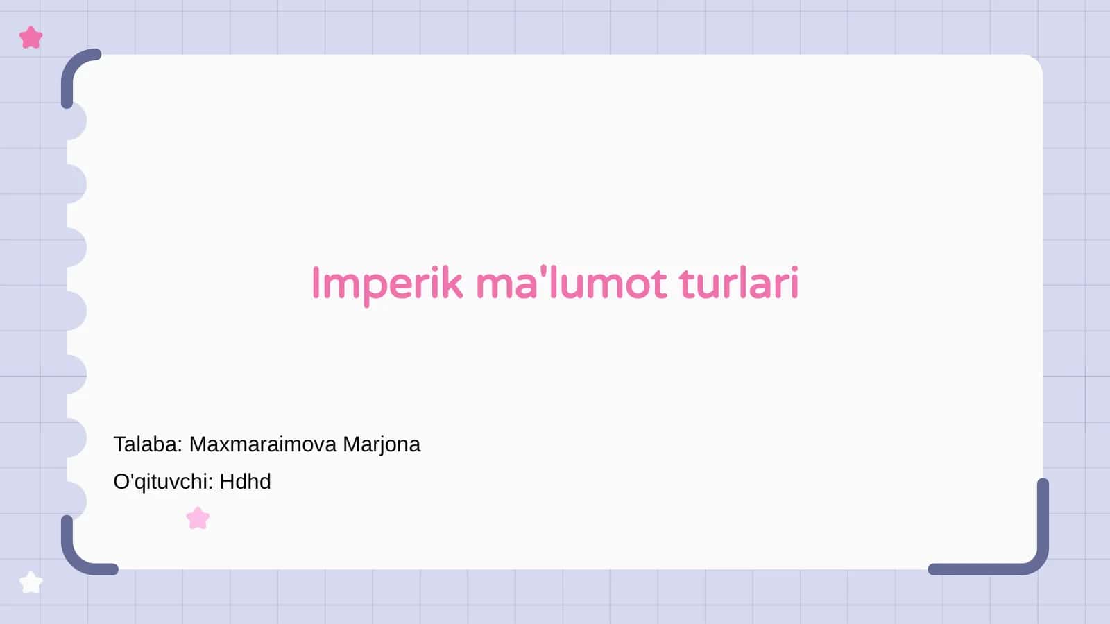 Imperik ma'lumot turlari