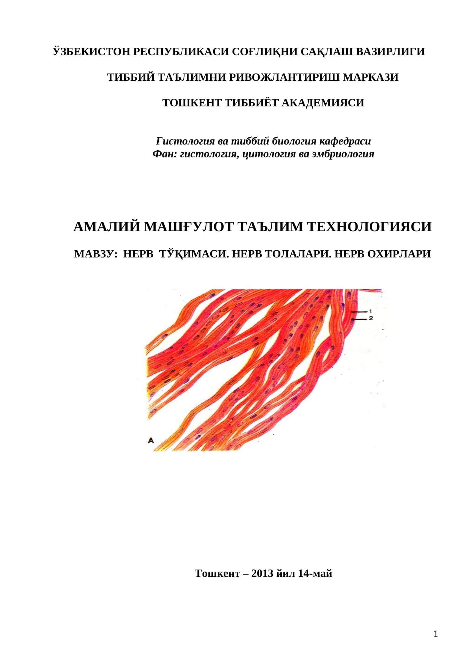 НЕРВ ТЎҚИМАСИ. НЕРВ ТОЛАЛАРИ. НЕРВ ОХИРЛАРИ