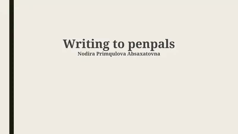 Writing to penpals