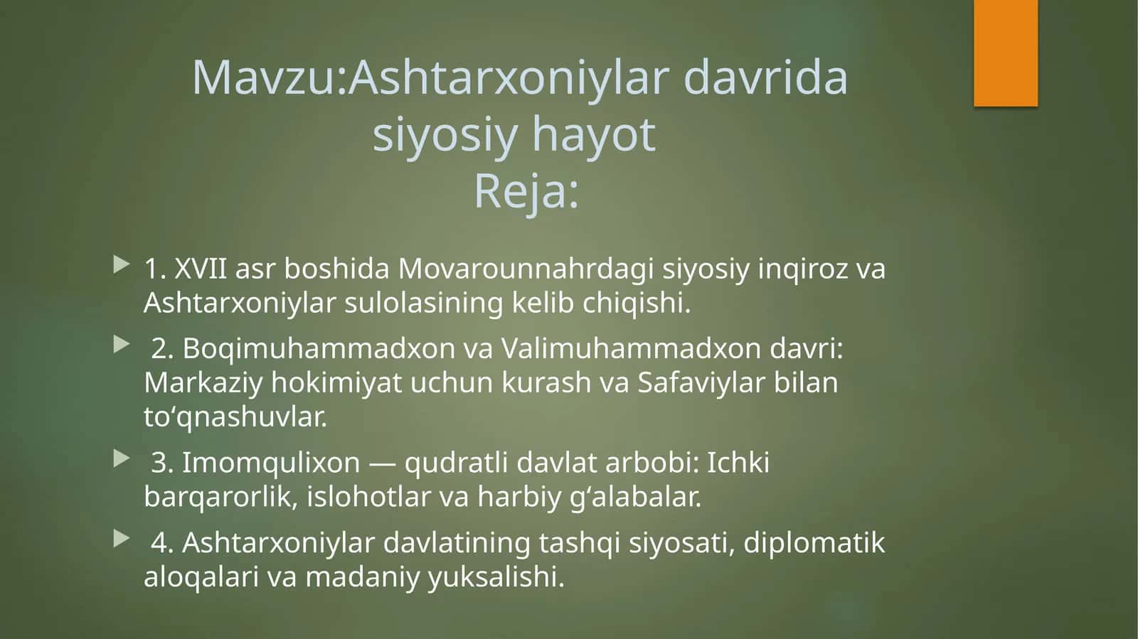 Ashtarxoniylardavridasiyosiyhayot