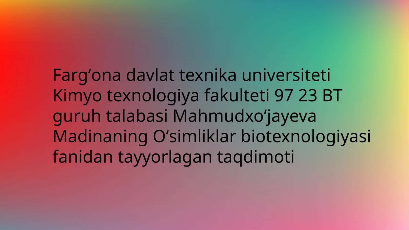 O‘simliklar Biotexnologiyasi