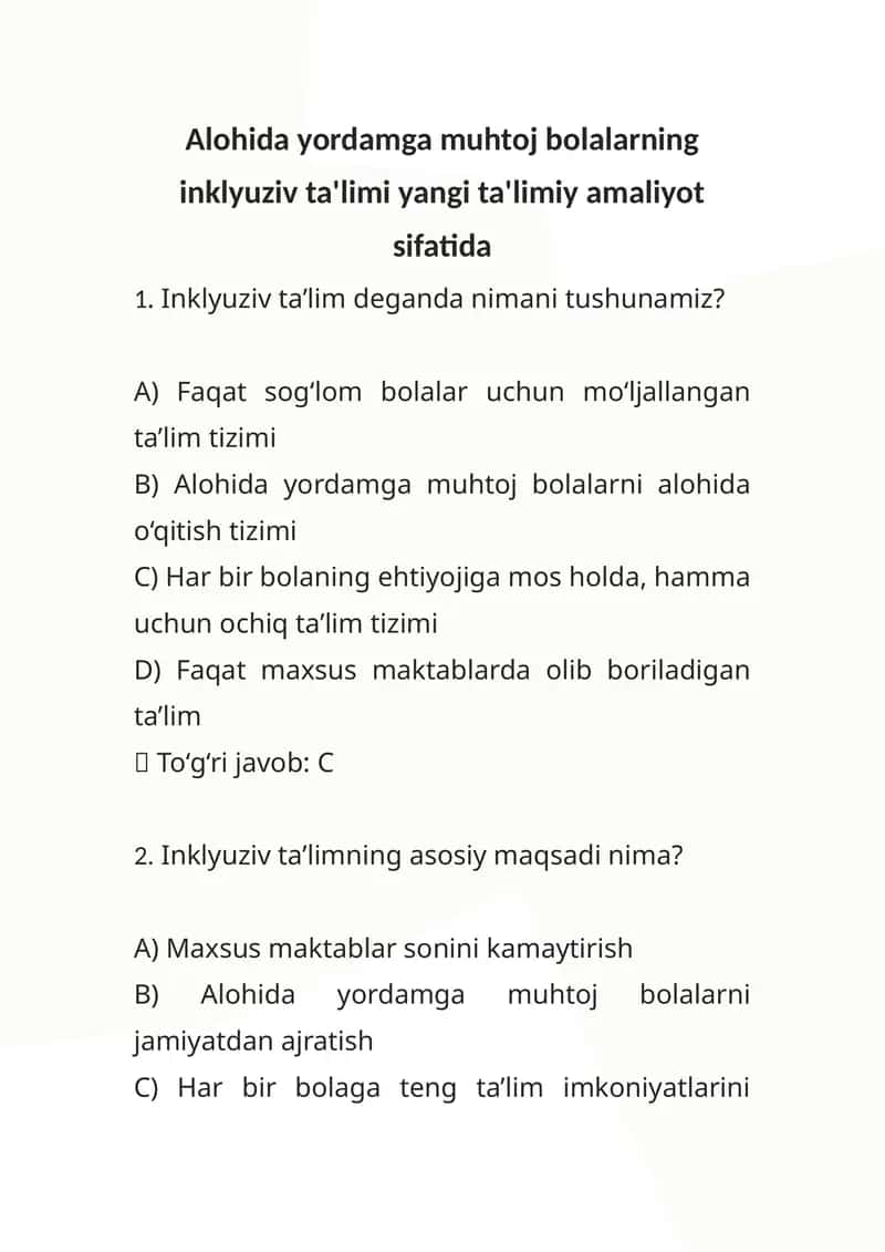 Inklyuziv ta'lim