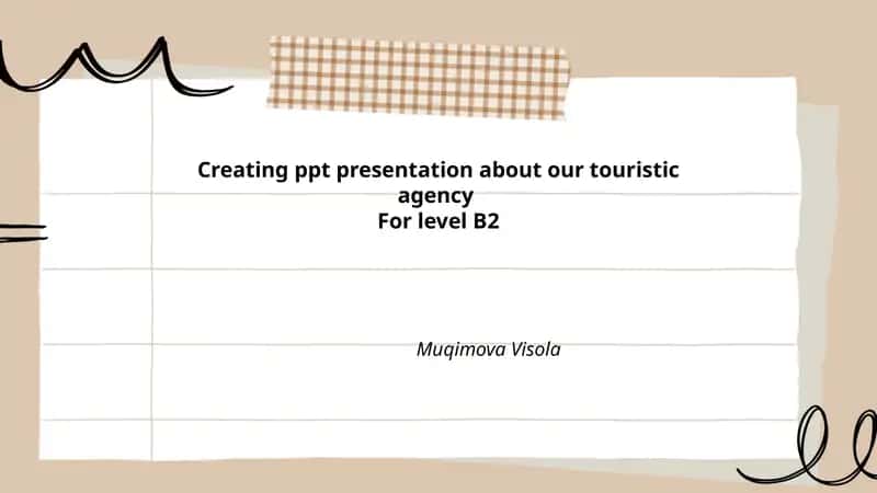 Creating ppt presentation about our touristic agency