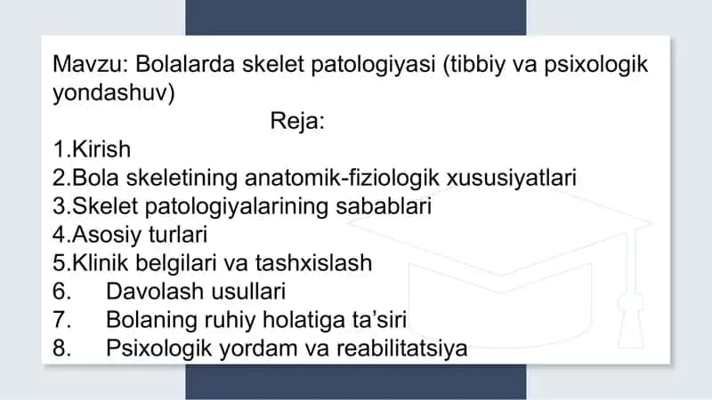 Bolalarda skelet patologiyasi