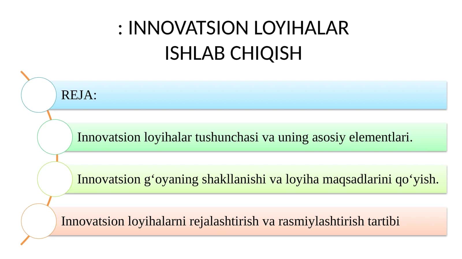 INNOVATSION LOYIHALAR ISHLAB CHIQISH