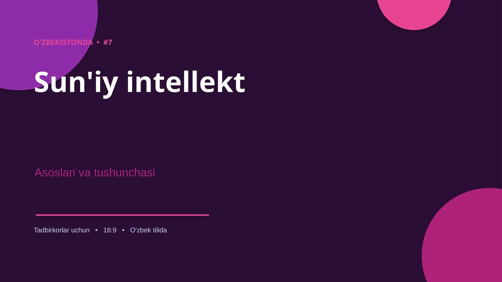 Sun'iy intellekt Asoslari va tushunchasi