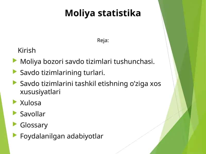 Moliya statistika