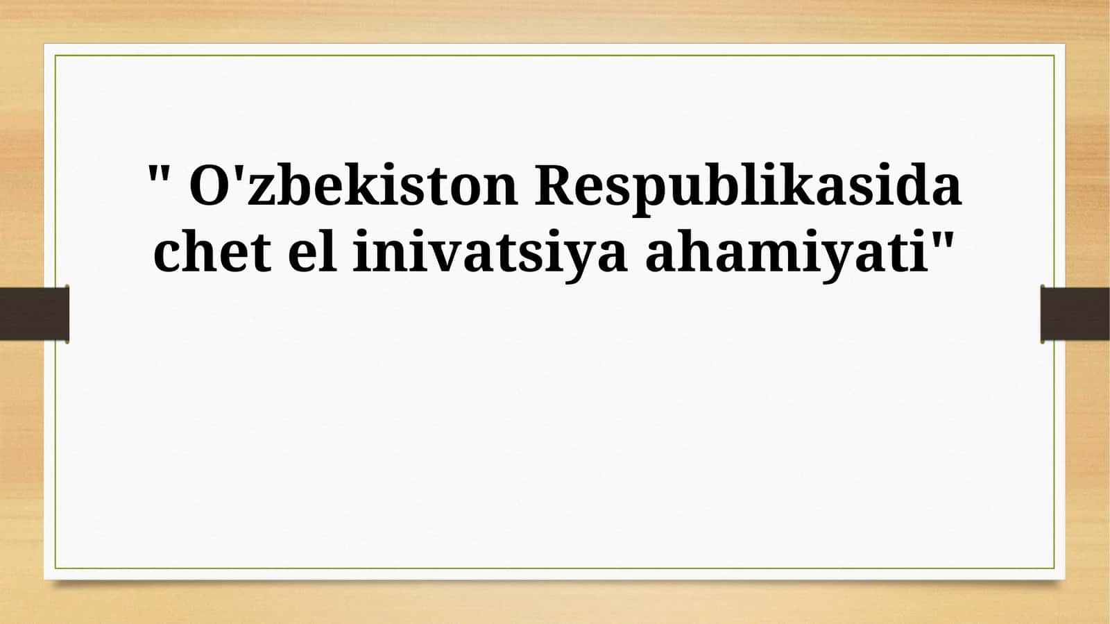 Infratuzilma rivojlanishi