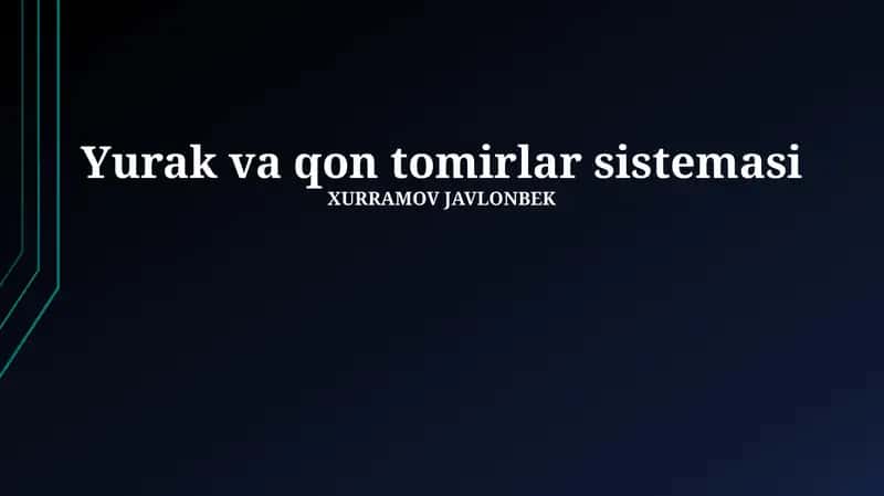 Yurak va qon tomirlar sistemasi