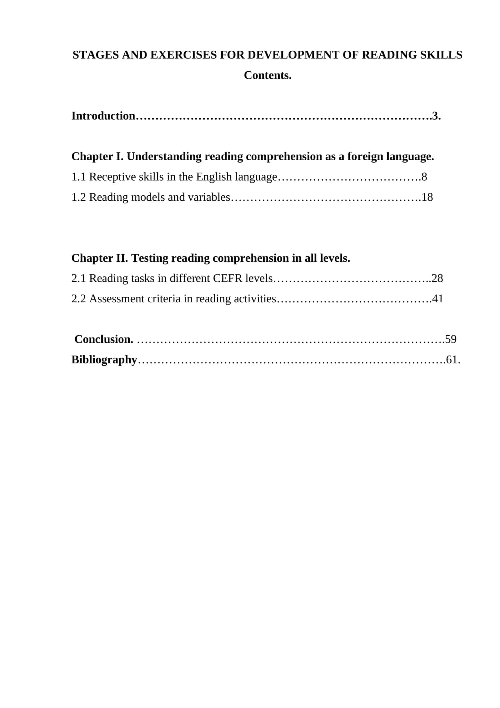 STAGES AND EXERCISES FOR DEVELOPMENT OF READING SKILLS