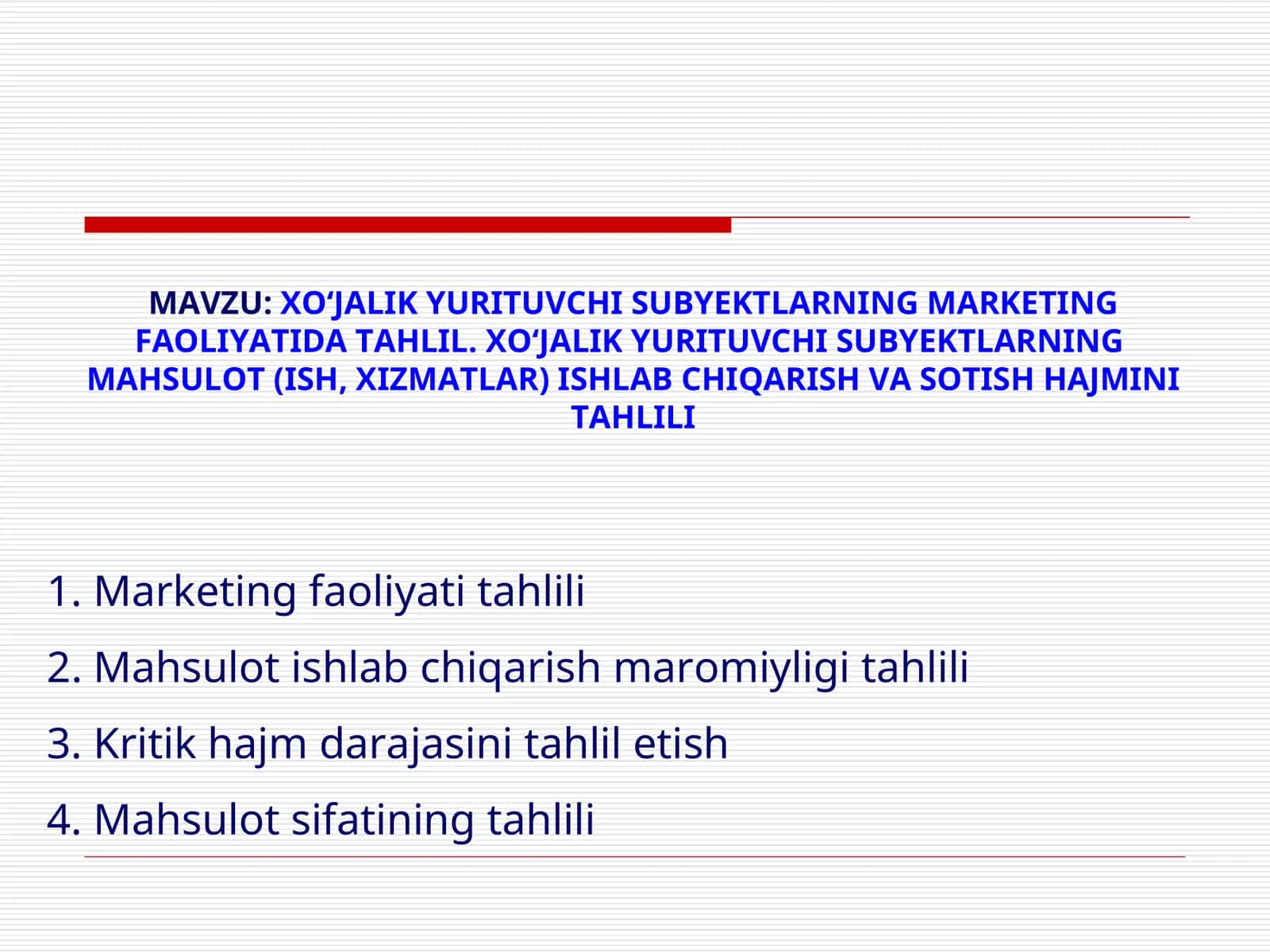 Marketing faoliyati tahlili