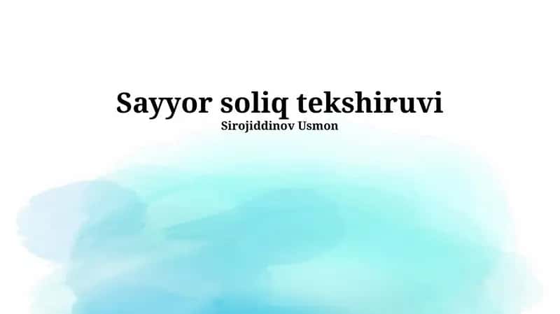Maydon soliq tekshiruvi