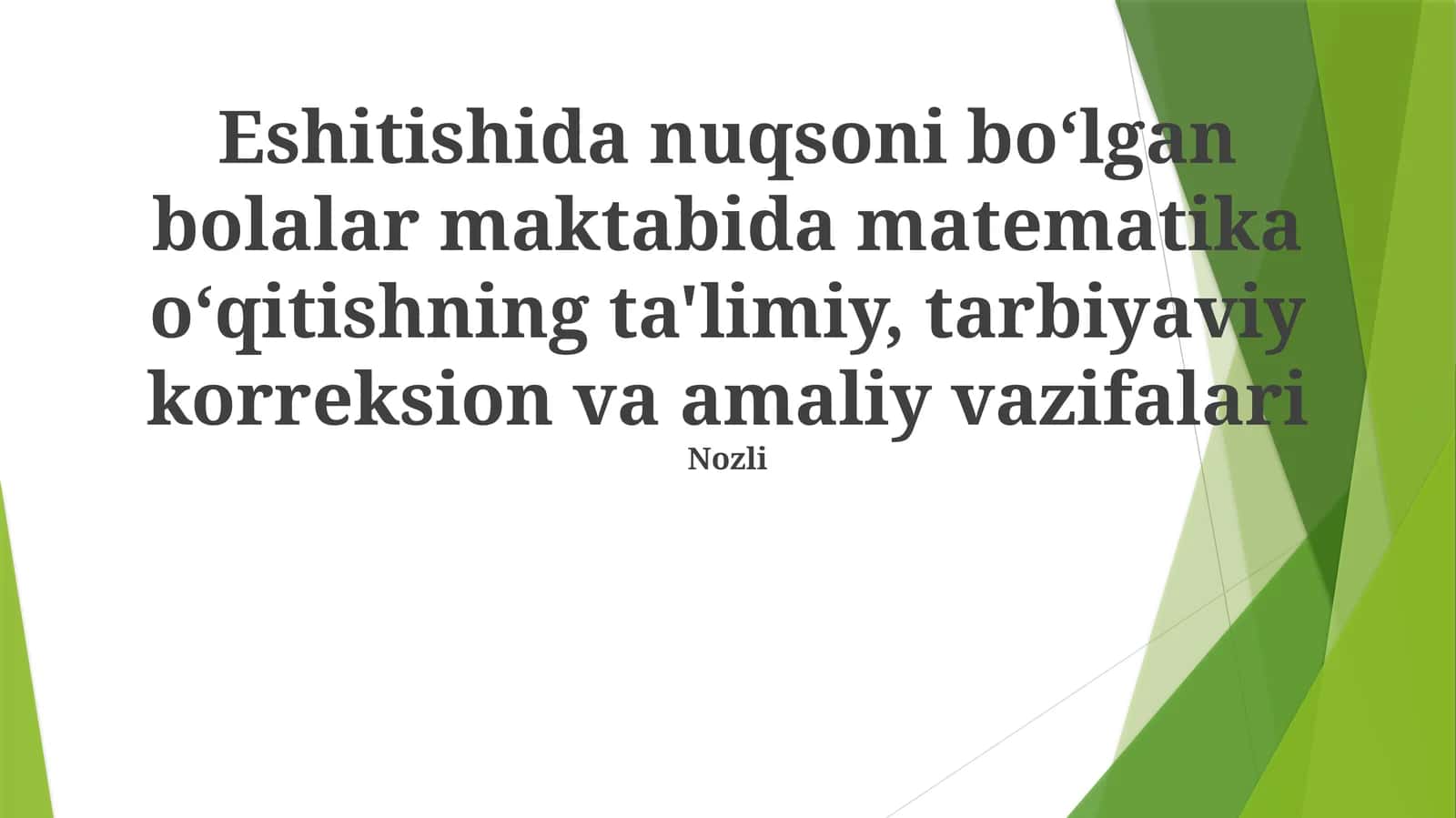 Maktabda matematika oʻqitish