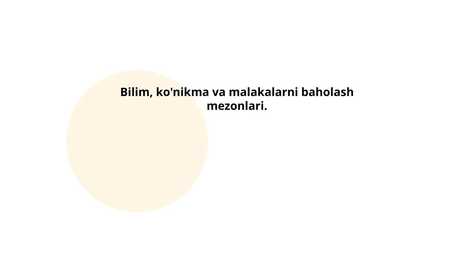 Bilim, ko'nikma va malakalarni baholash mezonlari