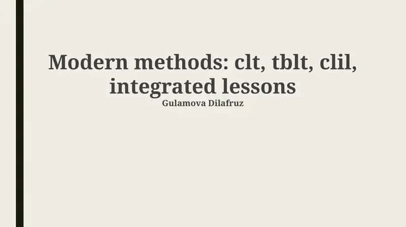 Modern Language Teaching Methods