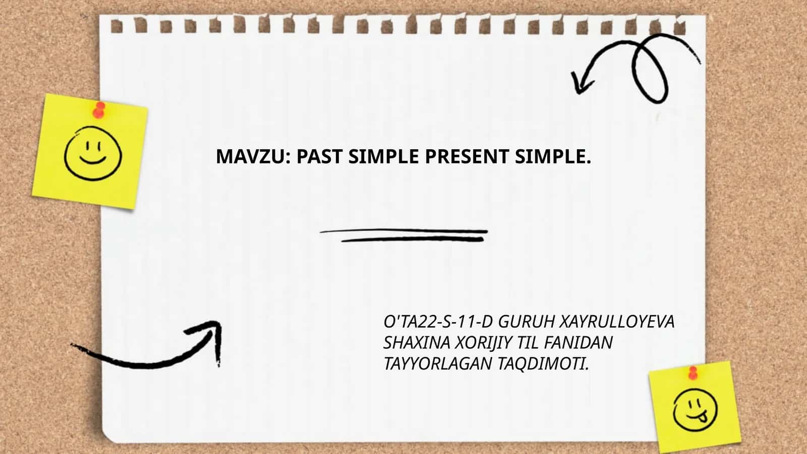 Hozirgi oddiy zamon (Present Simple Tense)