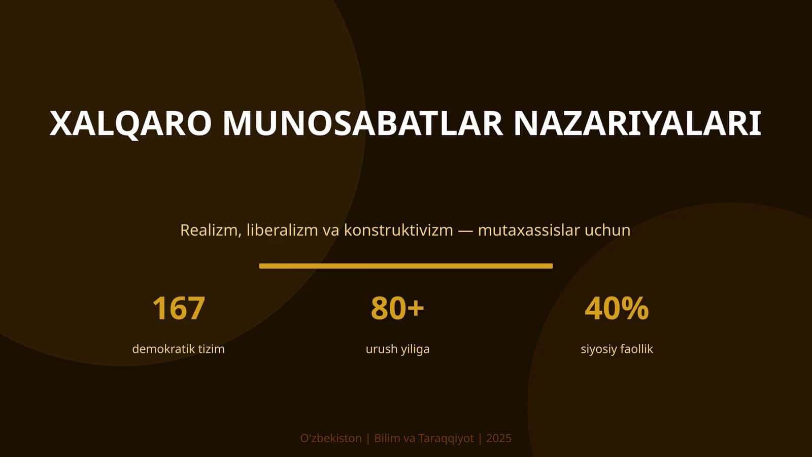 XALQARO MUNOSABATLAR NAZARIYALARI