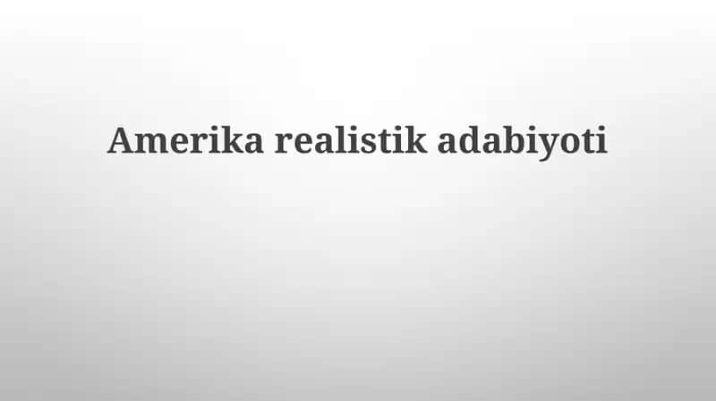 Amerika realistik adabiyoti