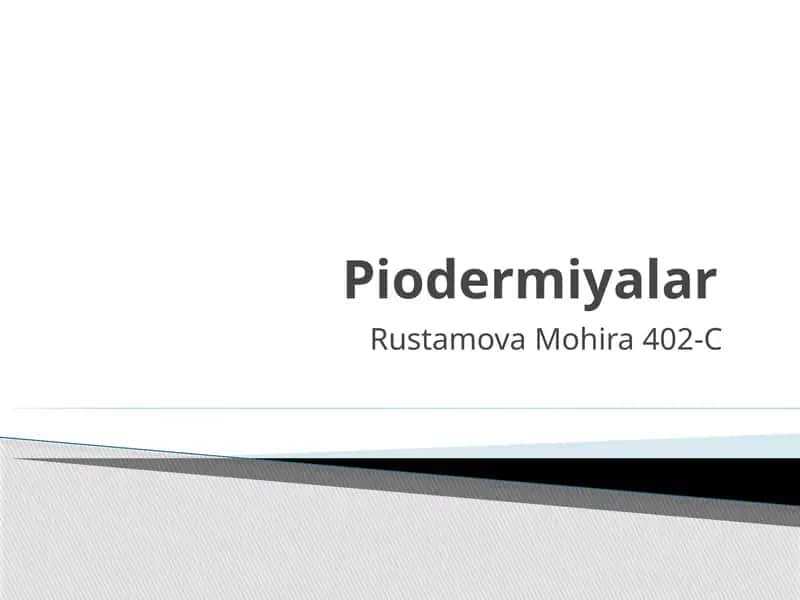 Piodermiyalar