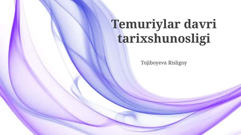 Temuriylar davri tarixshunosligi