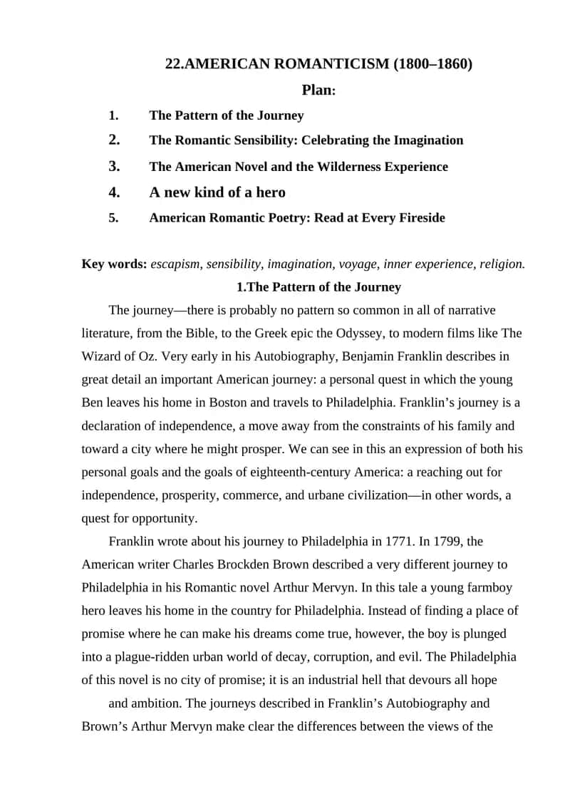 American Romanticism (1800-1860)