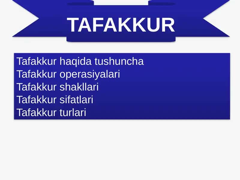 Tafakkur haqida umiumiy tushuncha