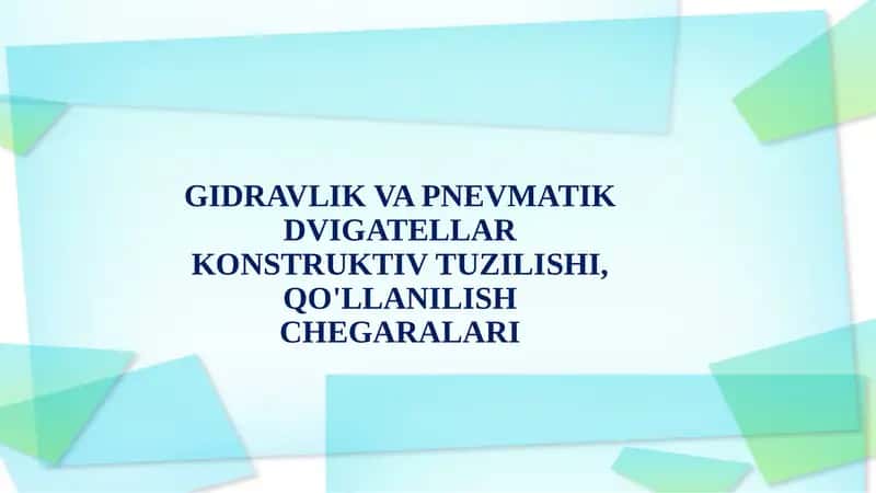 Gidravlik Dvigatellar