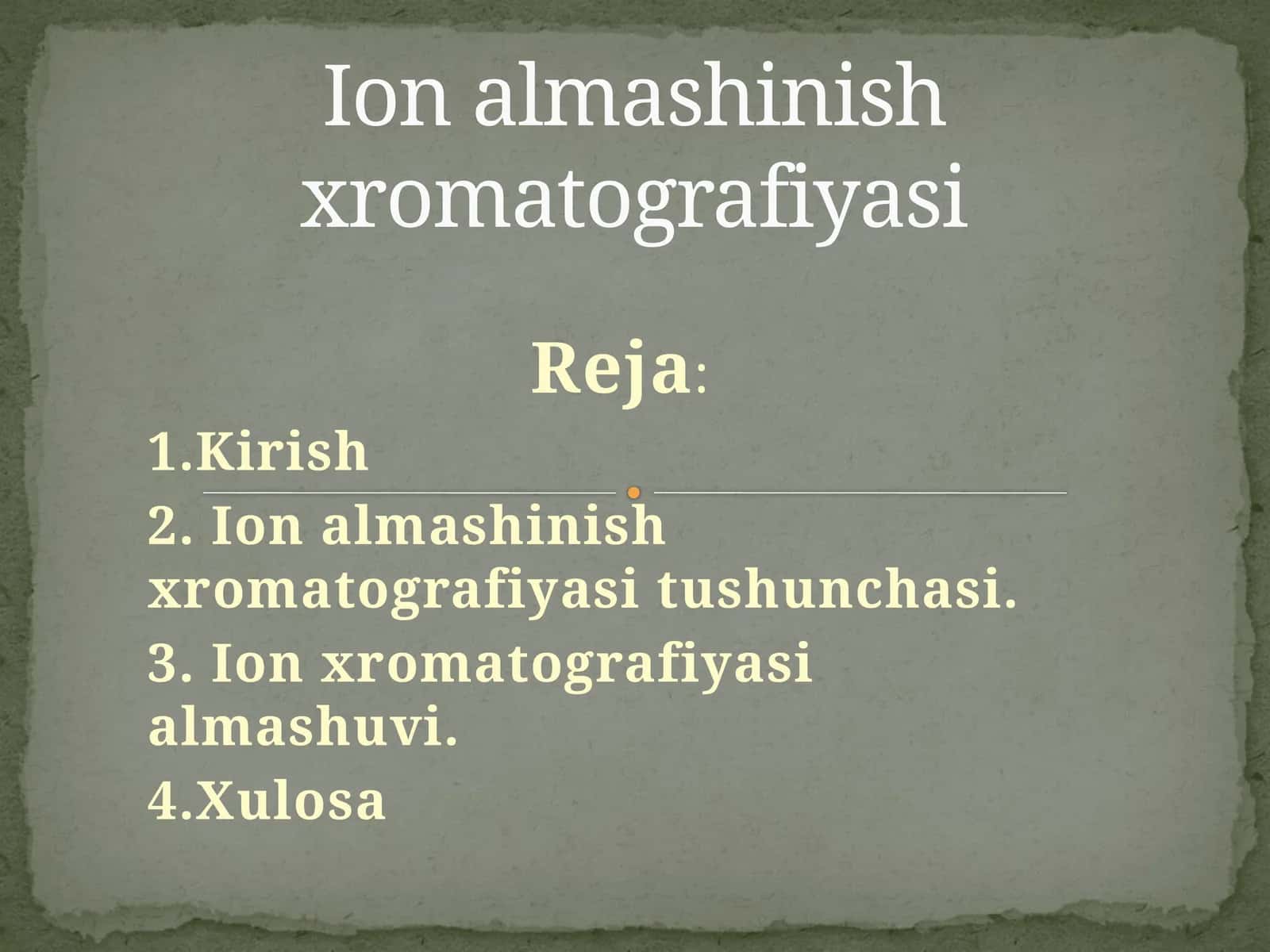 Ion almashinish xromatografiyasi