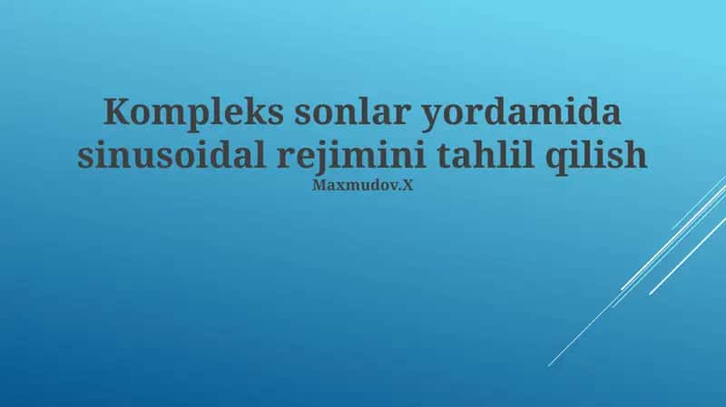 Sinusoidlarning murakkab tasviri