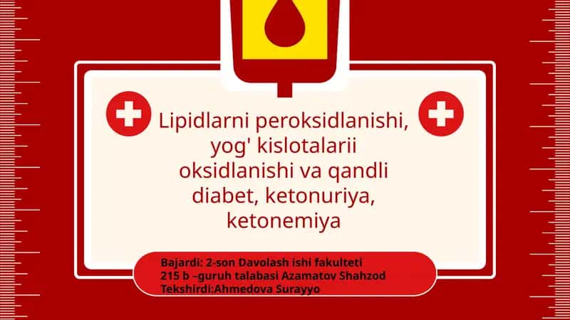 Lipidlarni peroksidlanishi, yog' kislotalarii oksidlanishi va qandli diabet