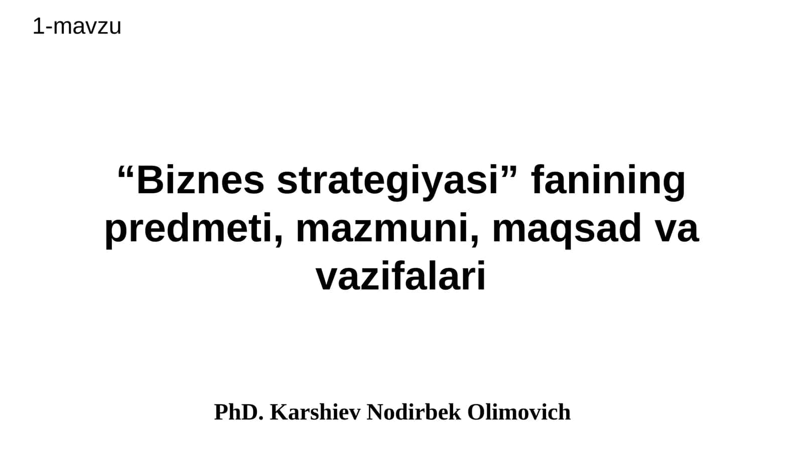 Biznes strategiyasi