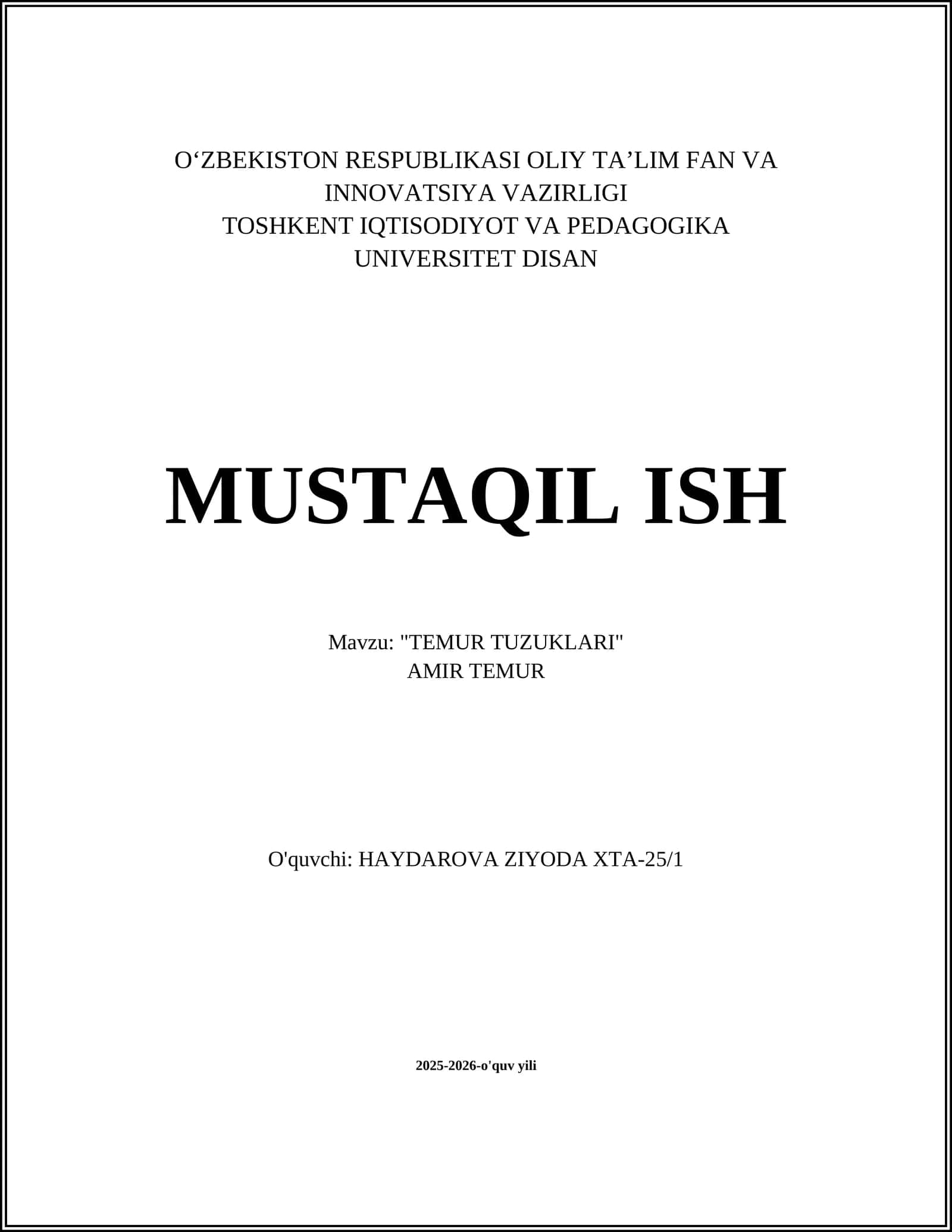 TEMUR TUZUKLARI