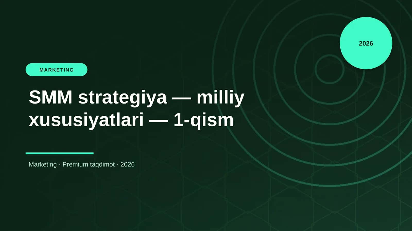 SMM strategiya — milliy xususiyatlari — 1-qism