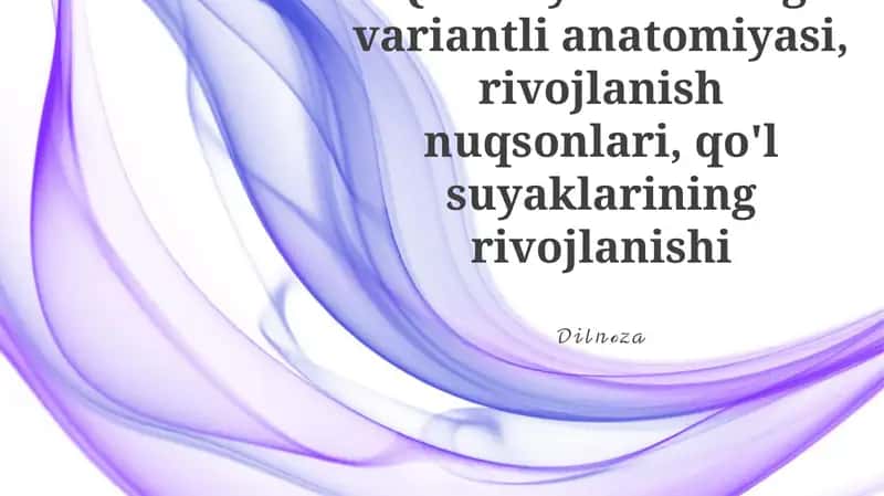 Qo'l suyagi variantlari