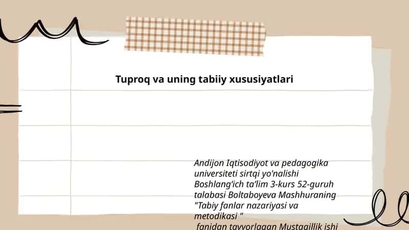 Tabiy fanlar nazariyasi va metodikasi