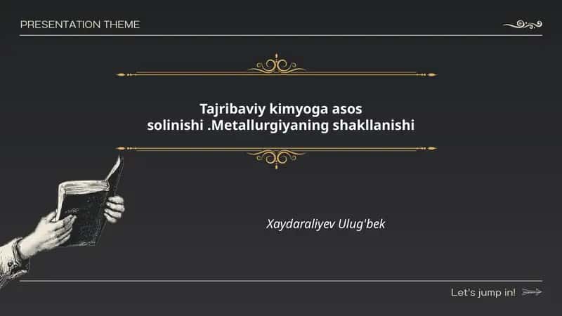 Tajribaviy kimyoga asos solinishi.Metallurgiyaning shakllanishi