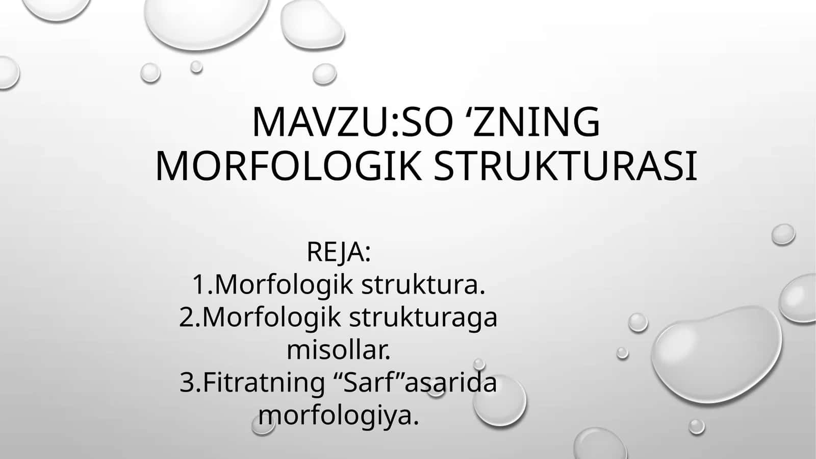 So 'zning morfologik strukturasi