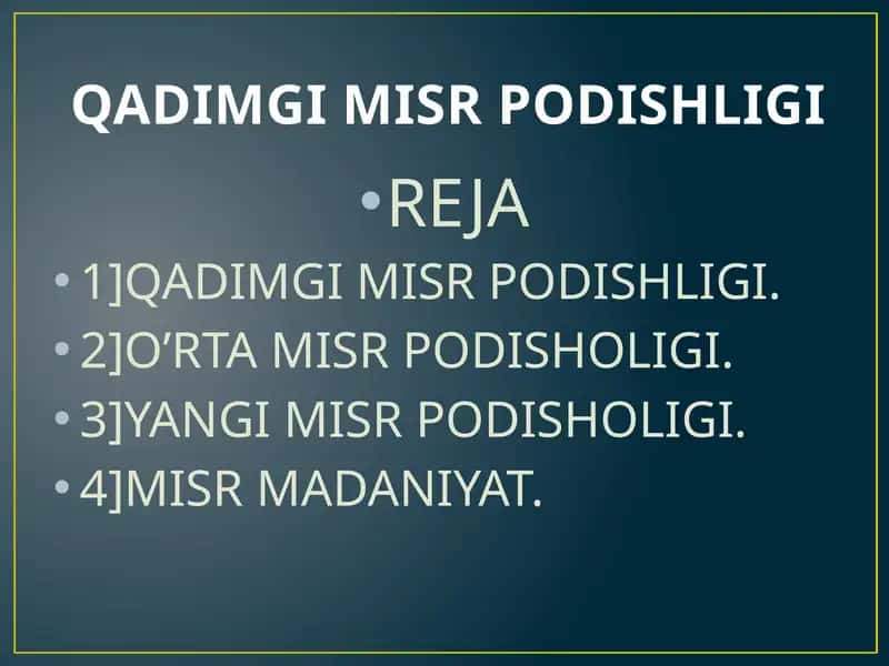 QADIMGI MISR PODISHLIGI
