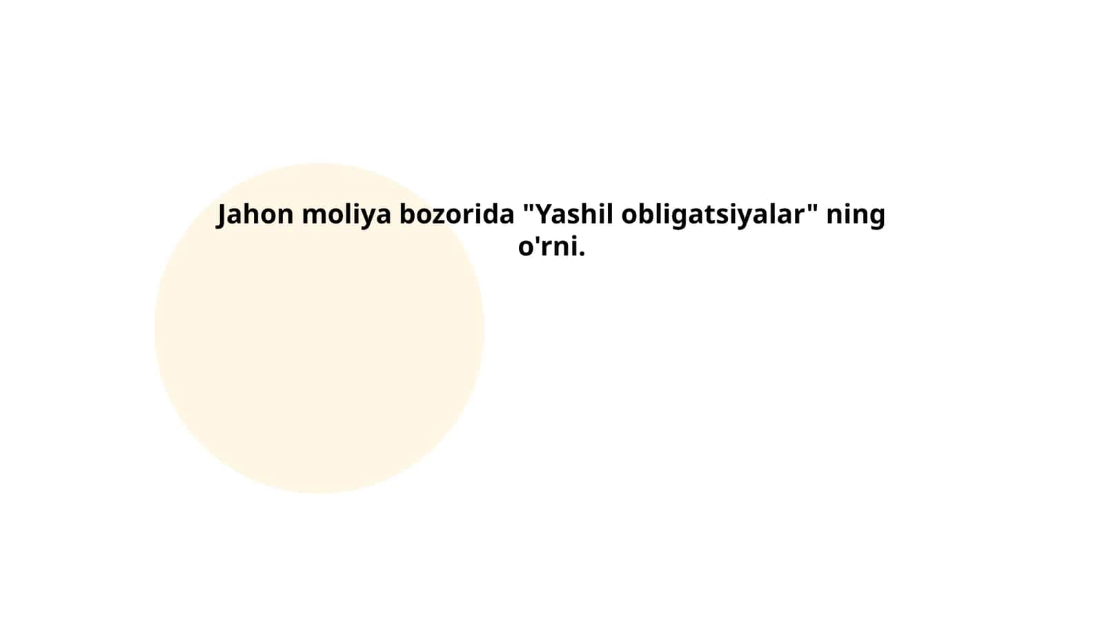 Yashil obligatsiyalar va ularning xususiyatlari