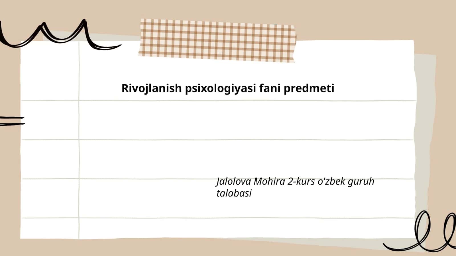 Rivojlanish psixologiyasi fani predmeti