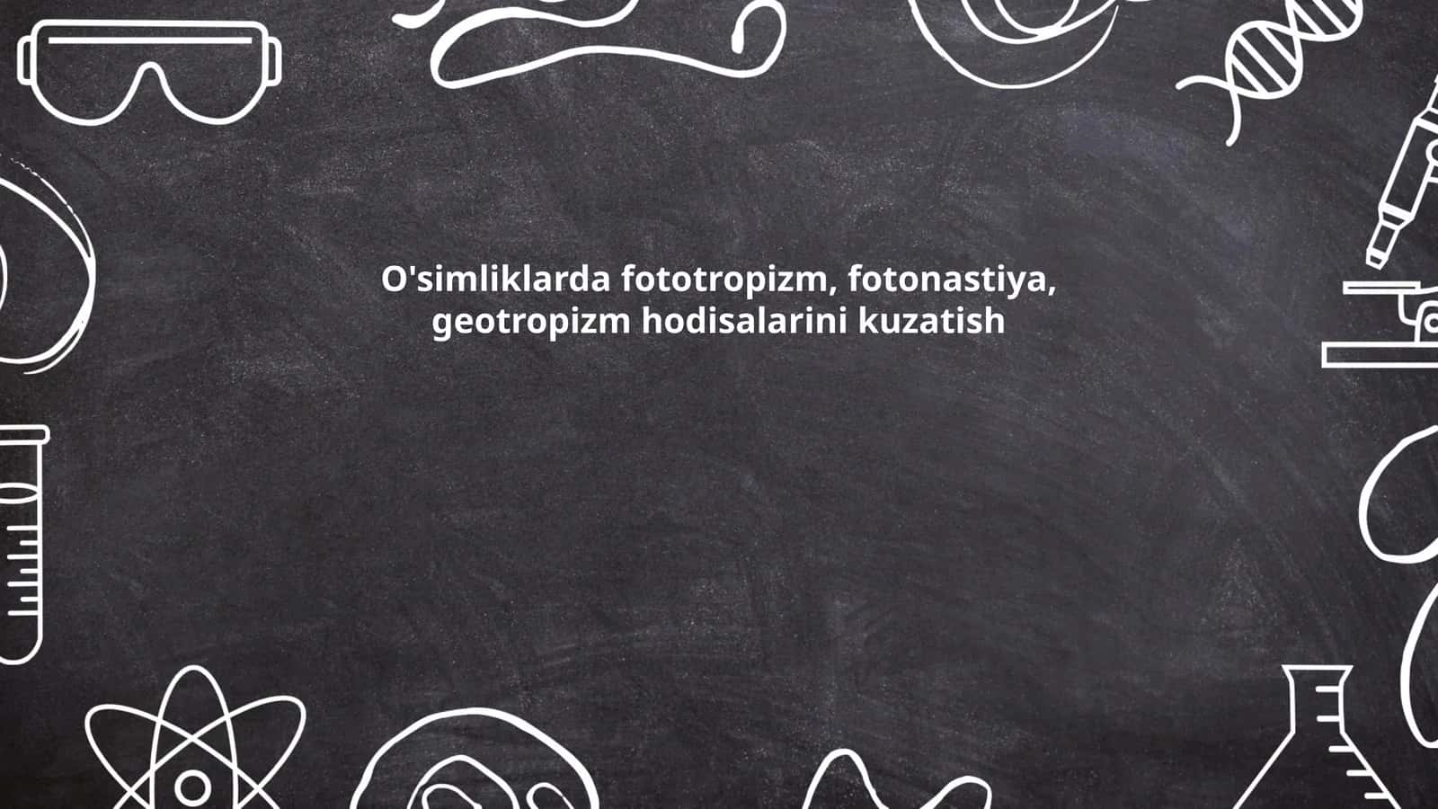 O'simliklarda fototropizm, fotonastiya, geotropizm hodisalarini kuzatish