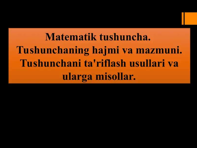 Matematik tushuncha