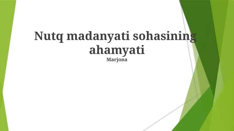 Nutq madaniyatining ahamiyati