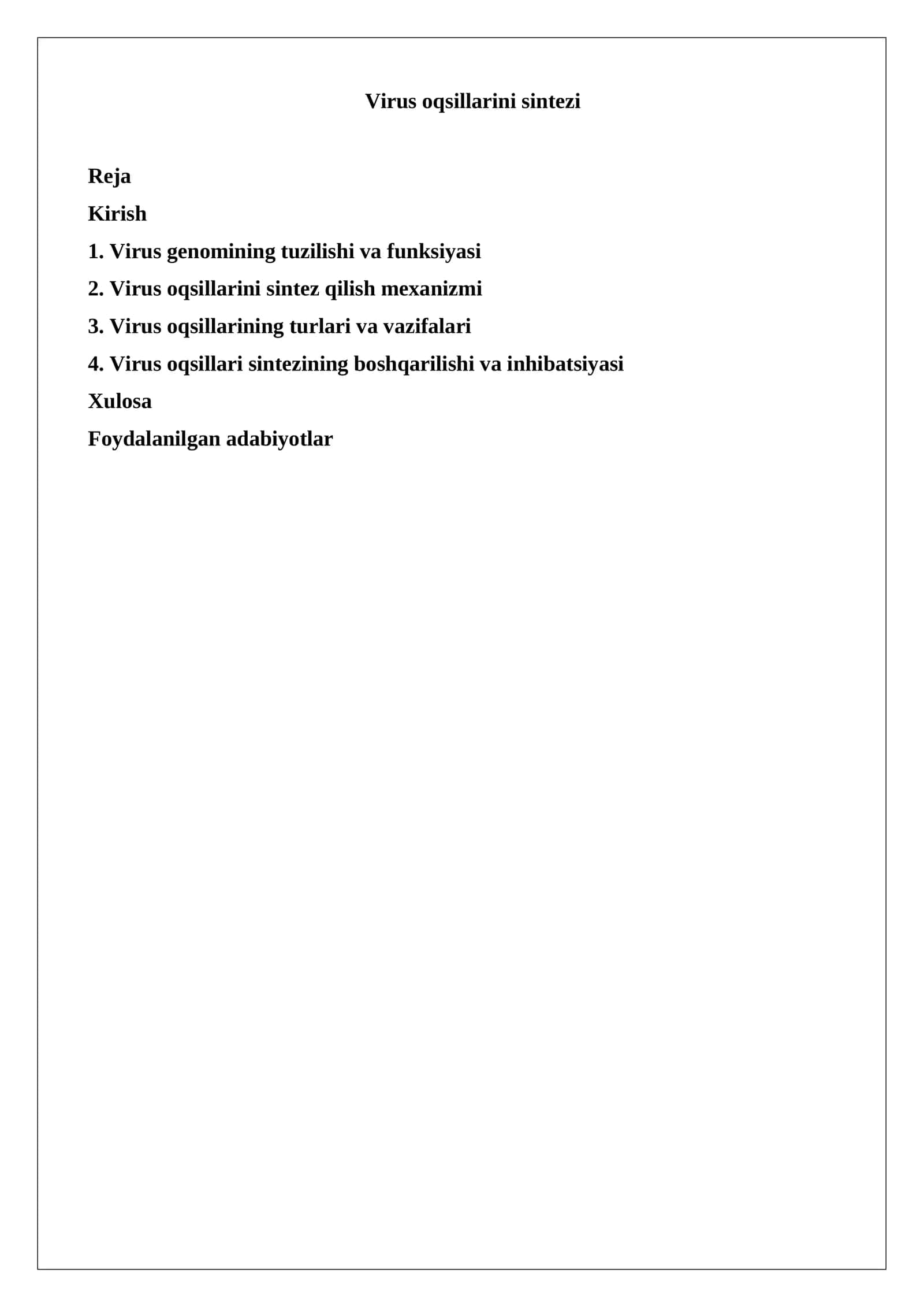 Virus oqsillarini sintezi