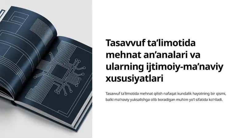 Tasavvuf ta’limotida mehnat an’analari va ularning ijtimoiy-ma’naviy xususiyatlari