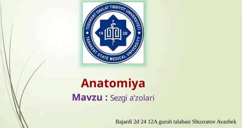 Ko‘rish a’zosi. Ko‘z olmasining tuzilishi va yoshgaqarabo‘zgarishi. Ko‘zning yordamchi apparati. Ularning yoshga qarab o‘zgarishi. Ko‘ruv o‘tkazuv yo‘li. II- juft bosh miya nervi.