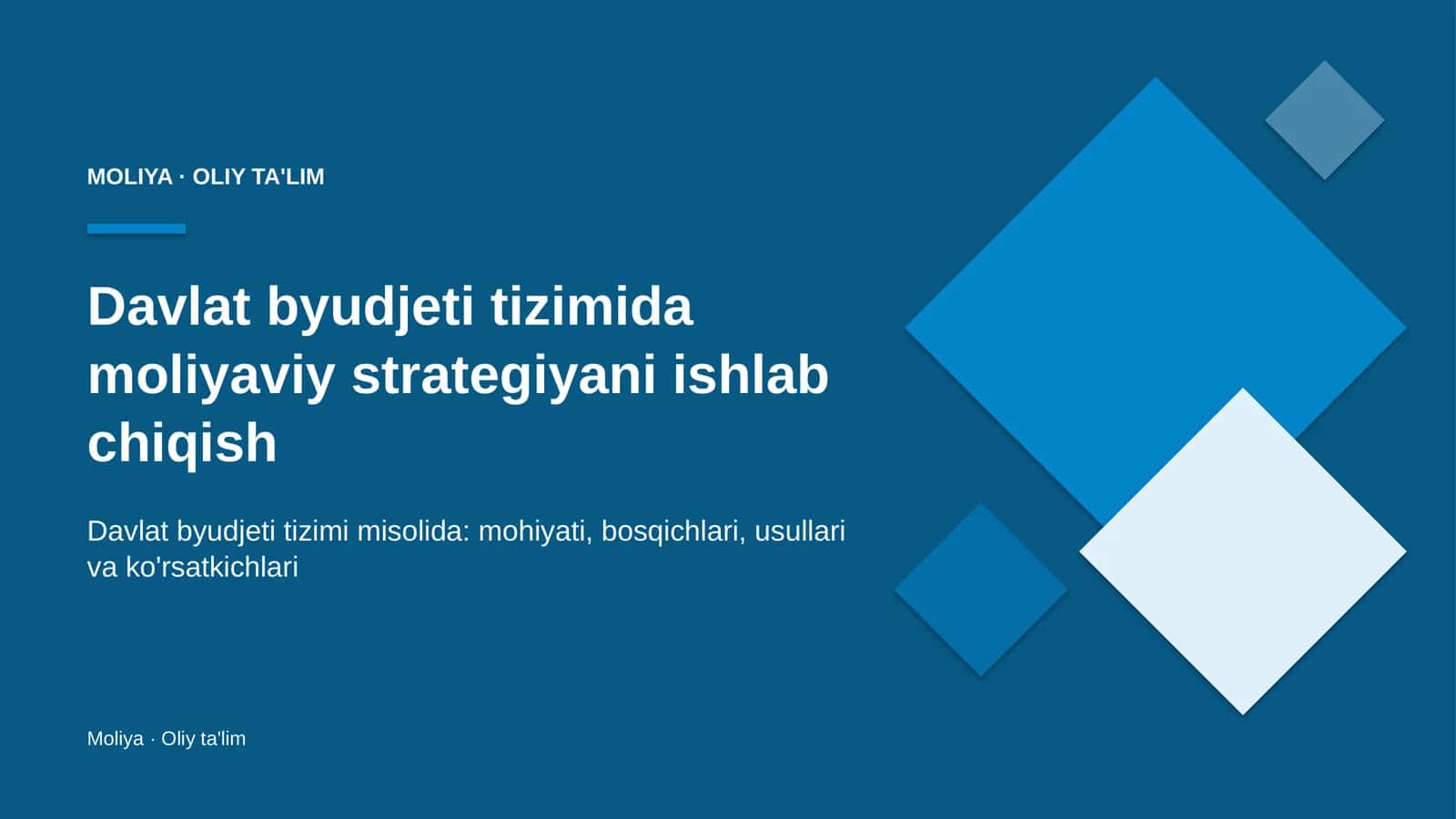 davlat byudjeti tizimida moliyaviy strategiyani ishlab chiqish 9291
